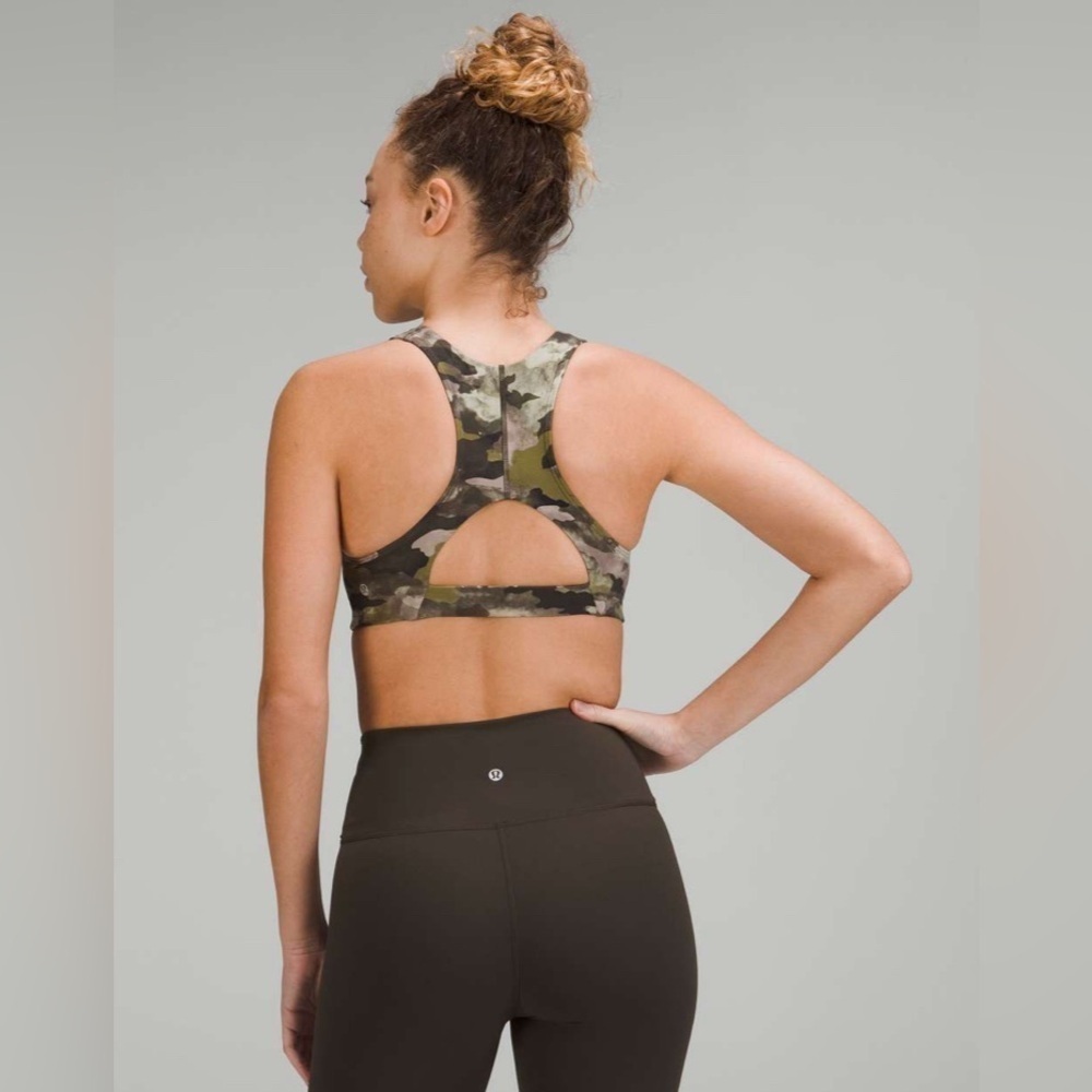 Lululemon Tough Train High-Neck Bra *Medium Support C/D Cup Heritage Camo Wash 2